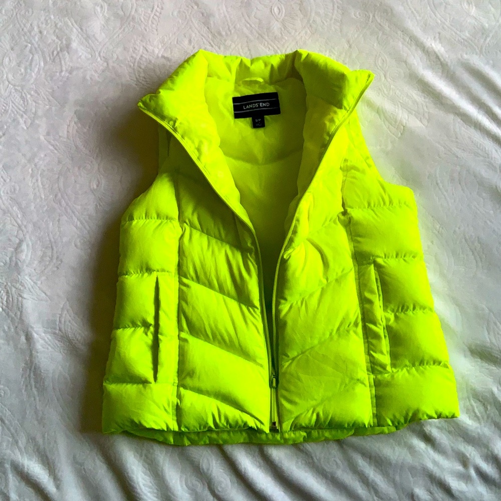 Lands’ End Down Puffer Vest Yellow Neon yellow